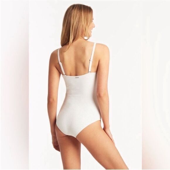 Sea Level NWT Spinnaker U Bar Bandeau One Piece in White Size 12 - Picture 7 of 9
